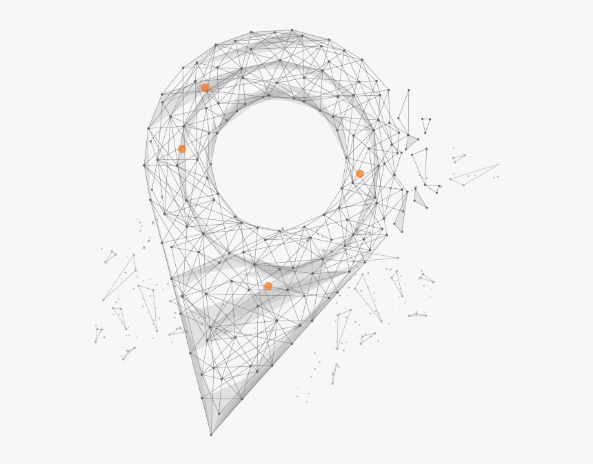 Pixel Nodes In The Shape Of A Location Pointer - Circle, HD Png Download