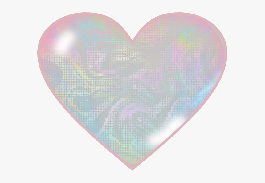 #holographic #heart #pink #glass #pearl #irridescent - Heart, HD Png Download