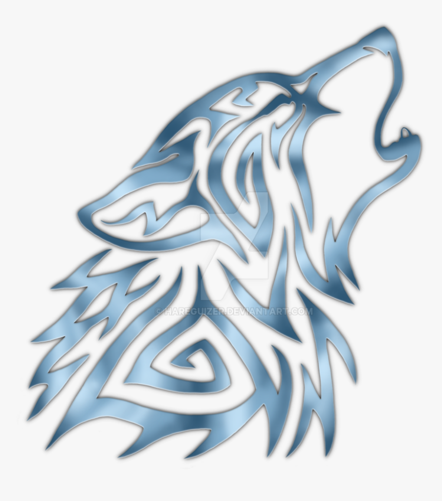 Howling Wolf Tribal Tattoo, HD Png Download