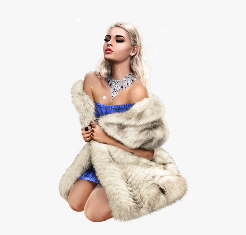 1manteau - Dessin Femme Avec Un Manteau De Fourrure, HD Png Download