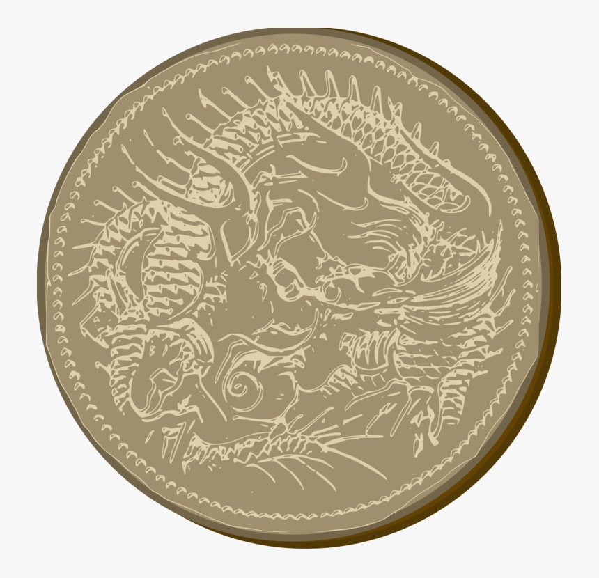 Coin,gold,currency - Chinese Dragon Circle Png Free, Transparent Png