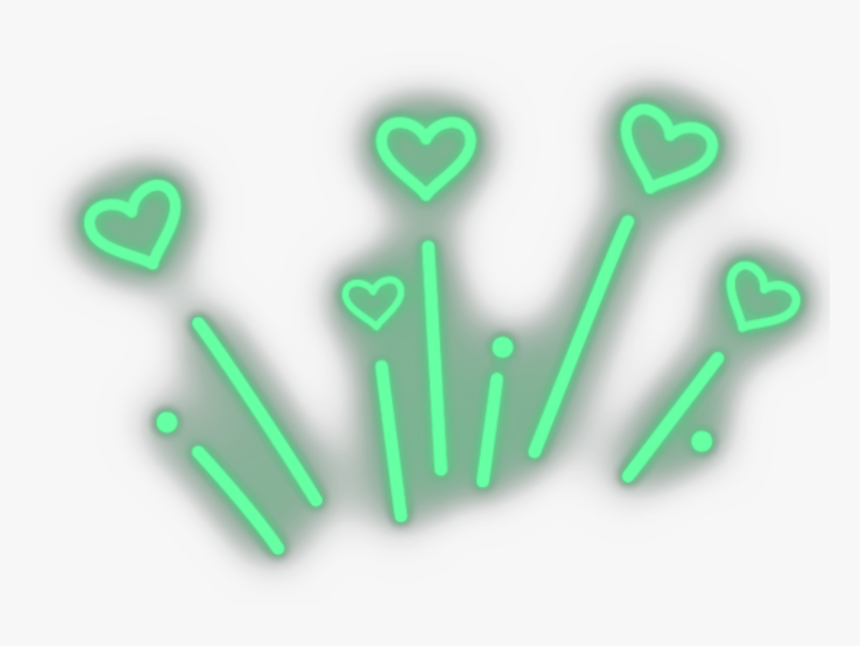 #mq #green #heart #hearts #lines #neon - Graphic Design, HD Png Download