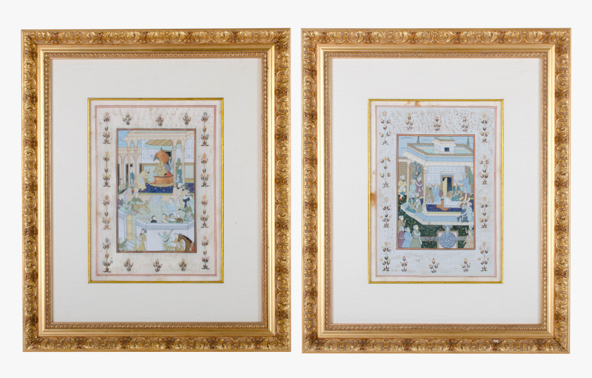Mughal School Painting On Silk, HD Png Download