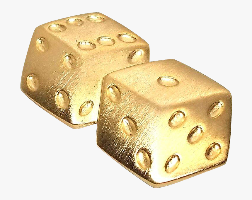 Jj Vintage Goldtone Brooch Pin - Dice Game, HD Png Download