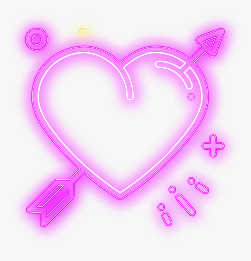 #love #heart #arrow #neon #geometric #overlay #layers - Heart, HD Png Download