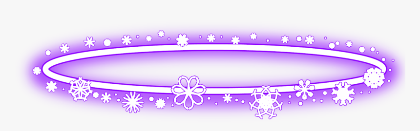 #halo #neon #christmas #snowflakes #angel #round #yellow - Halo Circle Angel Picsart, HD Png Download