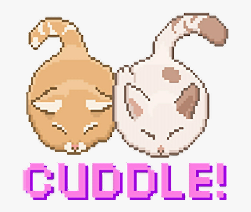 #cuddle #cats #cat #kawaii #cute #pixel #pixels #pixelize - Kawaii Cuddle, HD Png Download