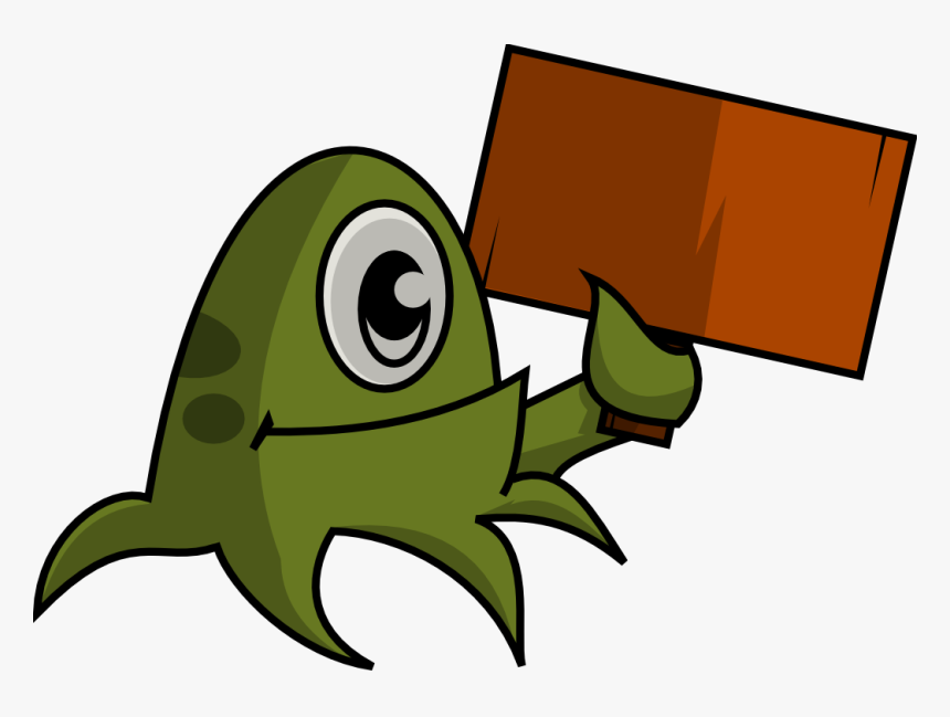 Free Cute Monster Holding Placard Clip Art - Man Holding A Placard Clipart Png, Transparent Png