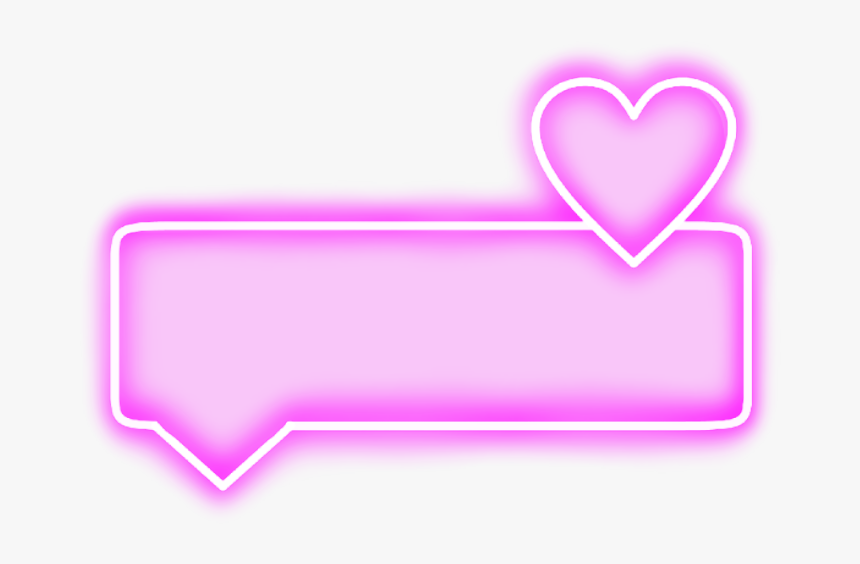 #neon #heart #rectangle #pink #bubble #text #word #frame - Transparent Neon Border Png, Png Download