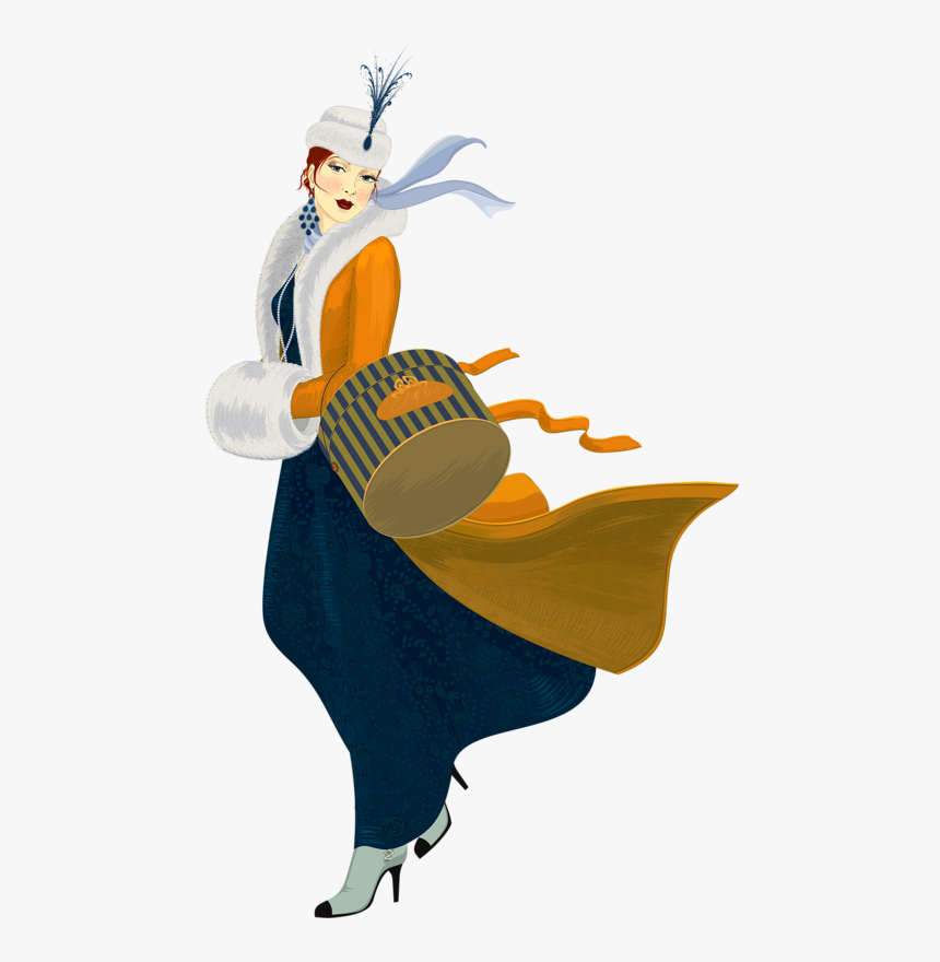 Vintage Lady Christmas Lady, HD Png Download