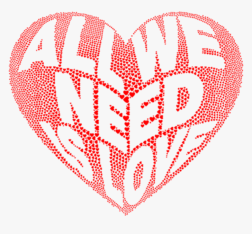 Hearts Love Typography Free Vector Graphic On Pixabay - Heart For Valentine, HD Png Download