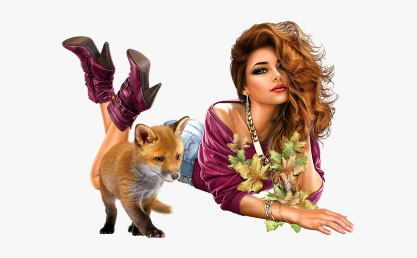 Femmes Automne Tubes Automne Illustration 3d Png - Tube Femme Automne Png, Transparent Png