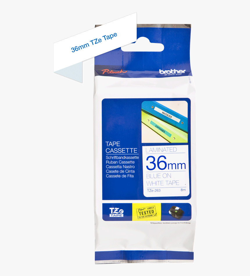 Bro 9mm Gloss Tz Blue On White Tape Tze-223 - Tze Brother Tape C51 24 Mm, HD Png Download