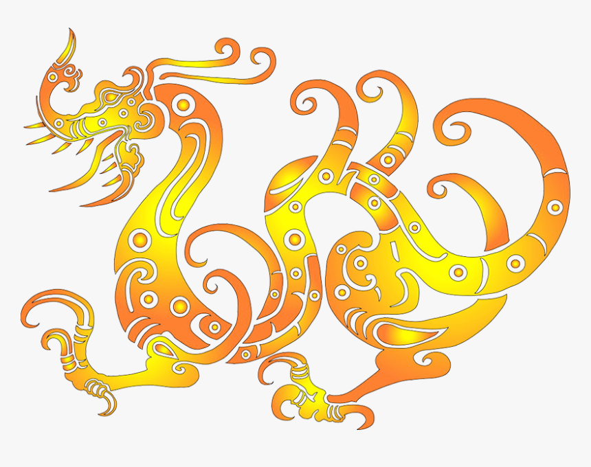 Chinese Dragon Characters The - Vector Chinese Dragon Yellow, HD Png Download