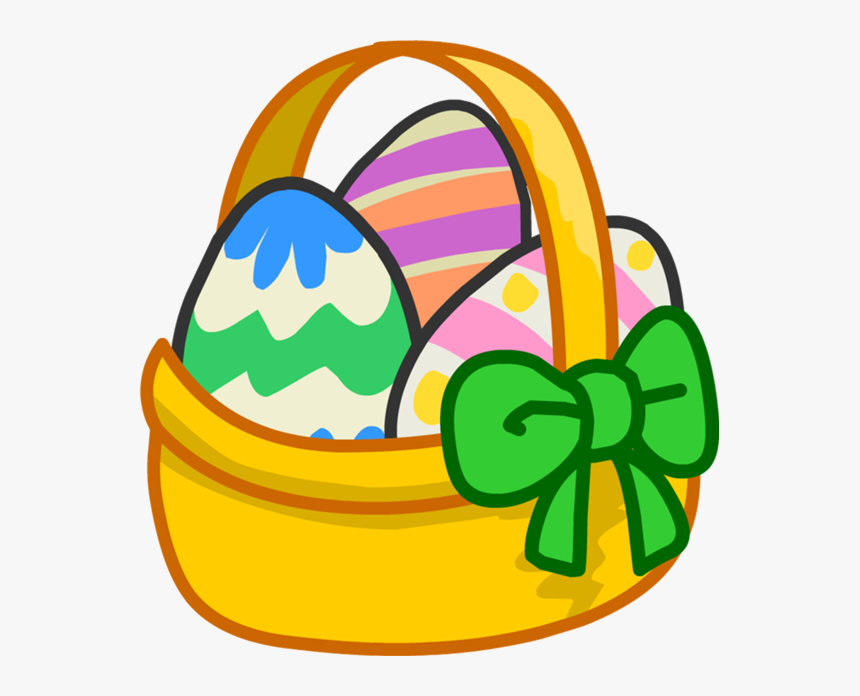Easter Eggs Cartoon In Basket, HD Png Download