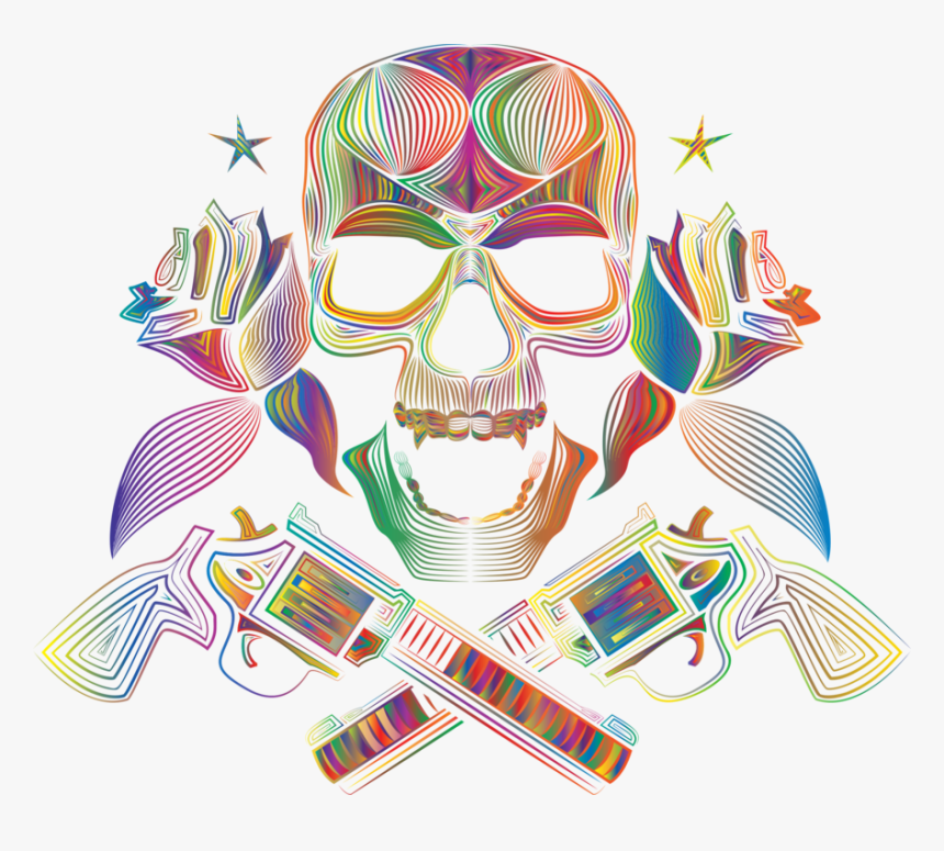 Skull Png Template , Transparent Cartoons - Skull Psychedelic Png, Png Download