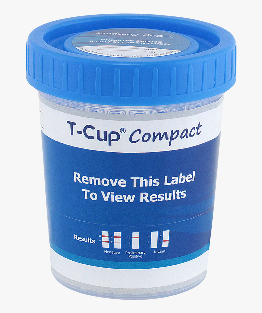 10 Panel T-cup Compact Drug Test Cup Clia Waived 25/box - Cosmetics, HD Png Download