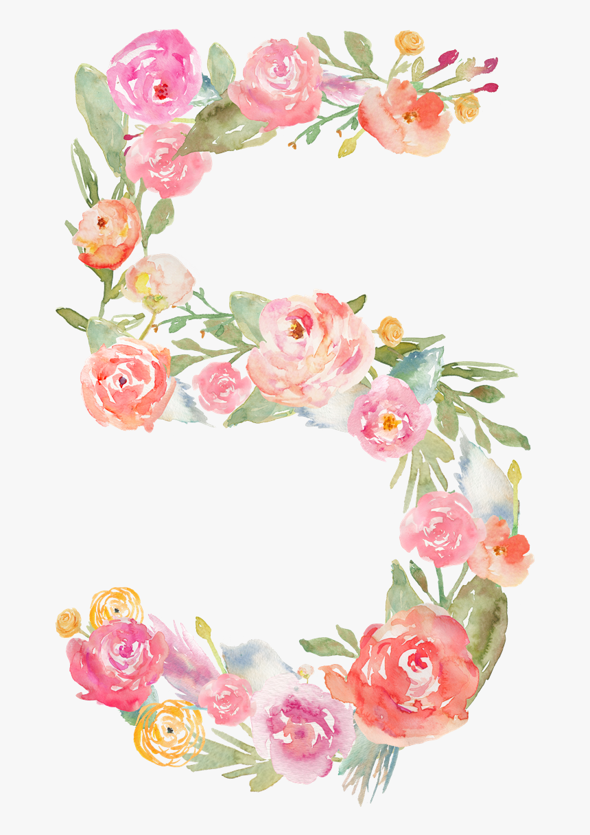 #5 #number #flower #pink #numbers #flowers #freetoedit - Numbers Flowers, HD Png Download