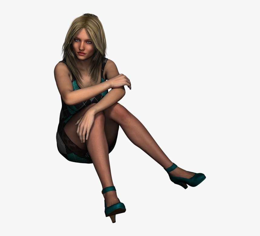 Sitting Female, HD Png Download