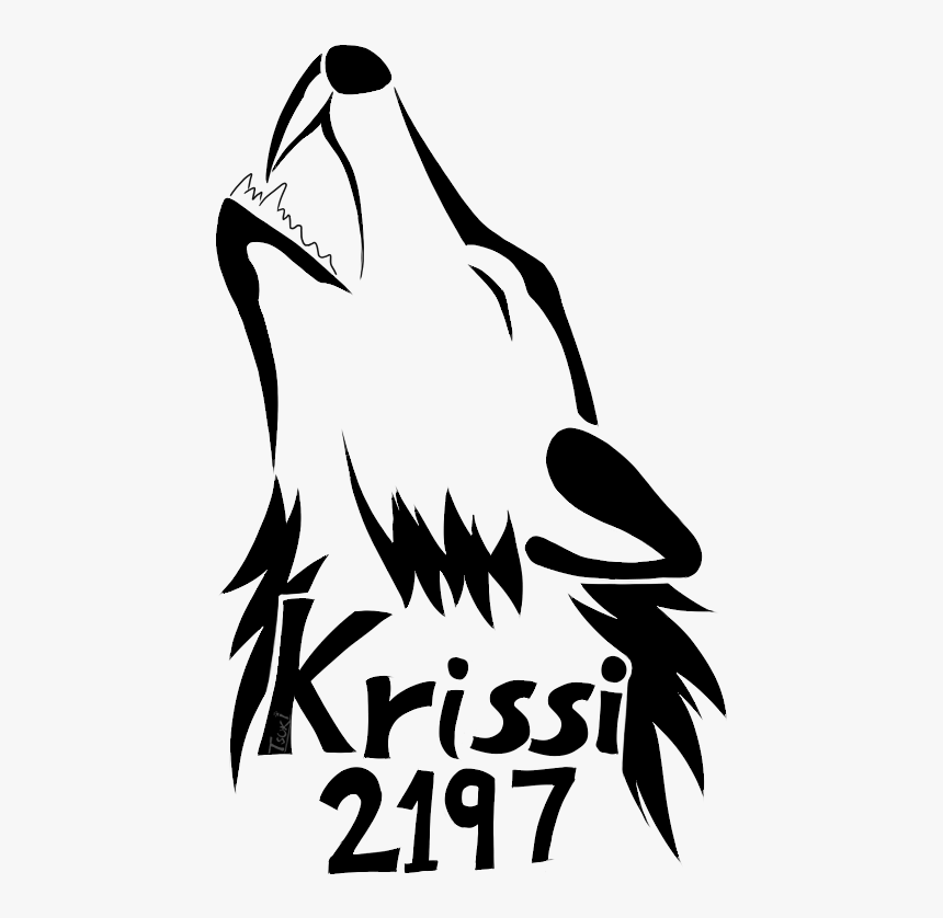 Tribal Howling Wolf Drawing, HD Png Download