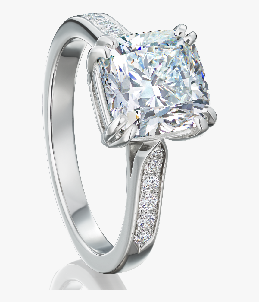Cushion Cut Diamond Engagement Ring In Double Claw - Pre-engagement Ring, HD Png Download