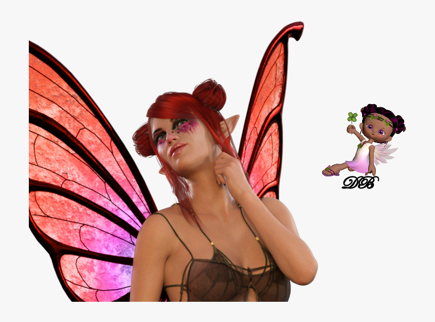 Tube Femme Elfe Papillon 3d - Fairy, HD Png Download