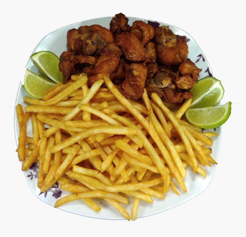 Porção De Batata Frita Com Frango, HD Png Download