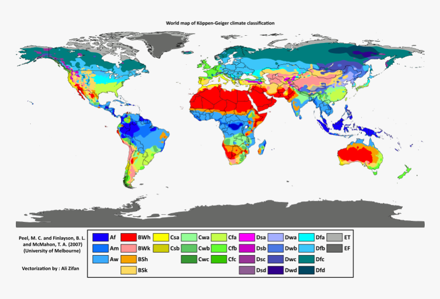 Samuel Lickiss - Koppen Climate Classification, HD Png Download
