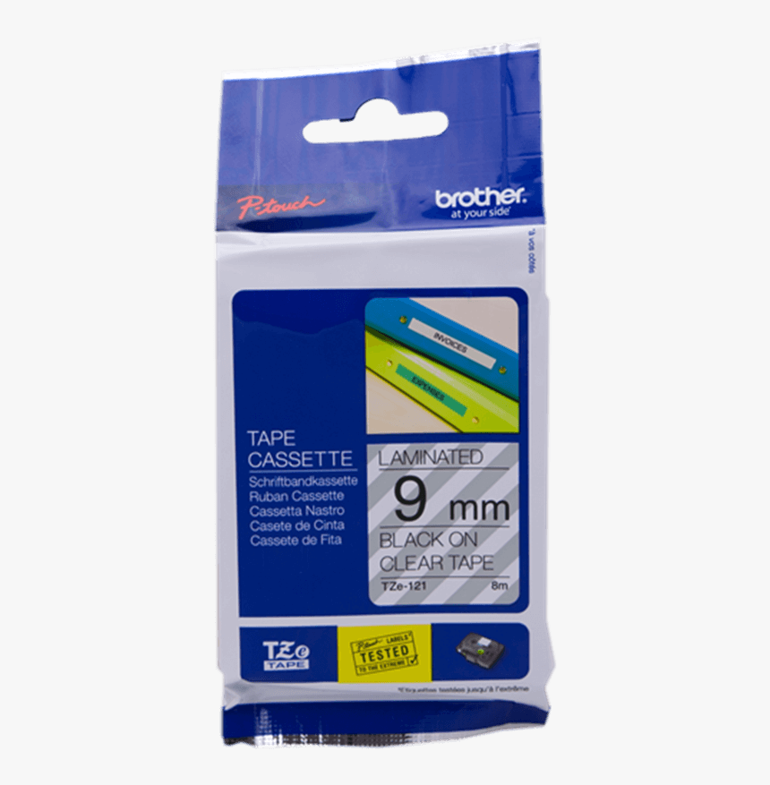 Originale Brother Nastro Nero Su Trasparente Tze 121 - Labelling Tape, HD Png Download