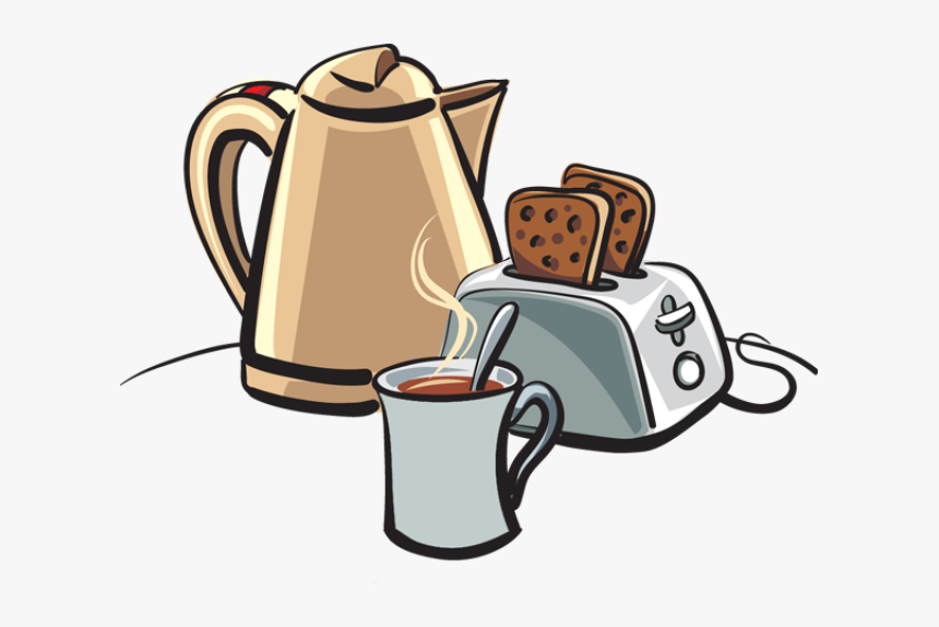 Transparent Eat Breakfast Clipart - Coffee And Toast Clipart, HD Png Download