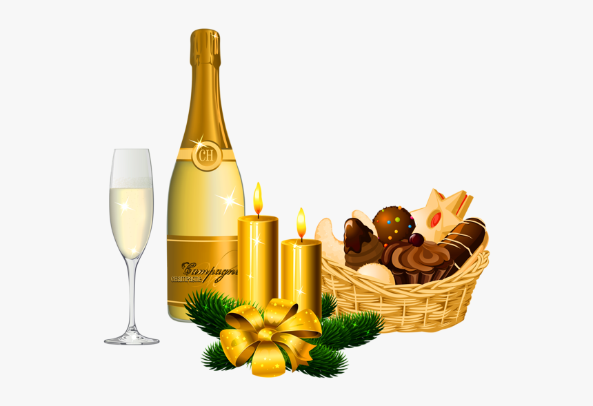 Champagne New Year Png, Transparent Png