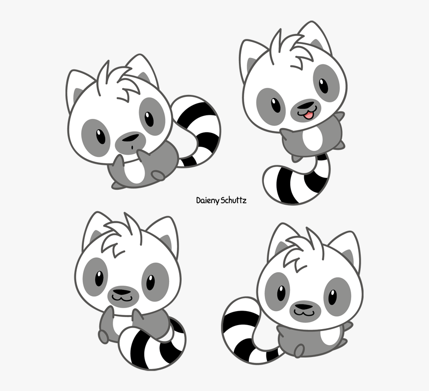 Image Black And White Download Rings Drawing Cute - Cute Transparent Lemur Cartoon, HD Png Download