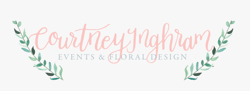 Blush And Blue Watercolor Garland Logo - Calligraphy, HD Png Download