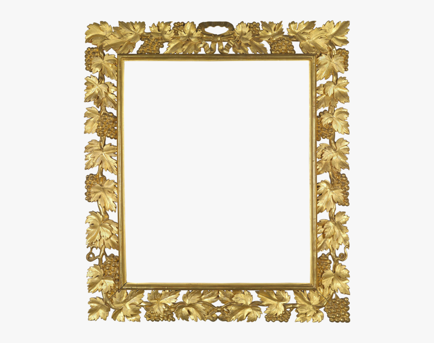 Gold Flowers Frame Png, Transparent Png