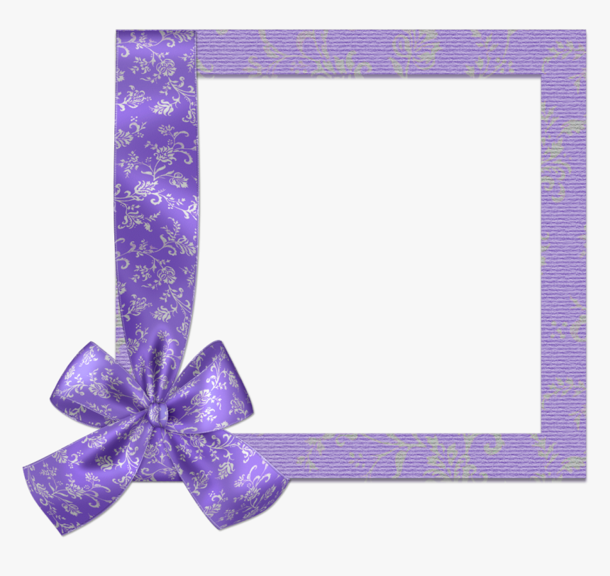 Cute Purple Png Frame With Bow​, Transparent Png