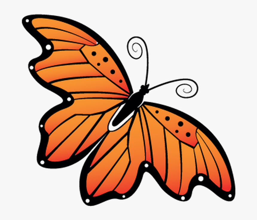 Papillon Clipart Orange Butterfly Decal Butterfly Orange - Monarch Butterfly, HD Png Download