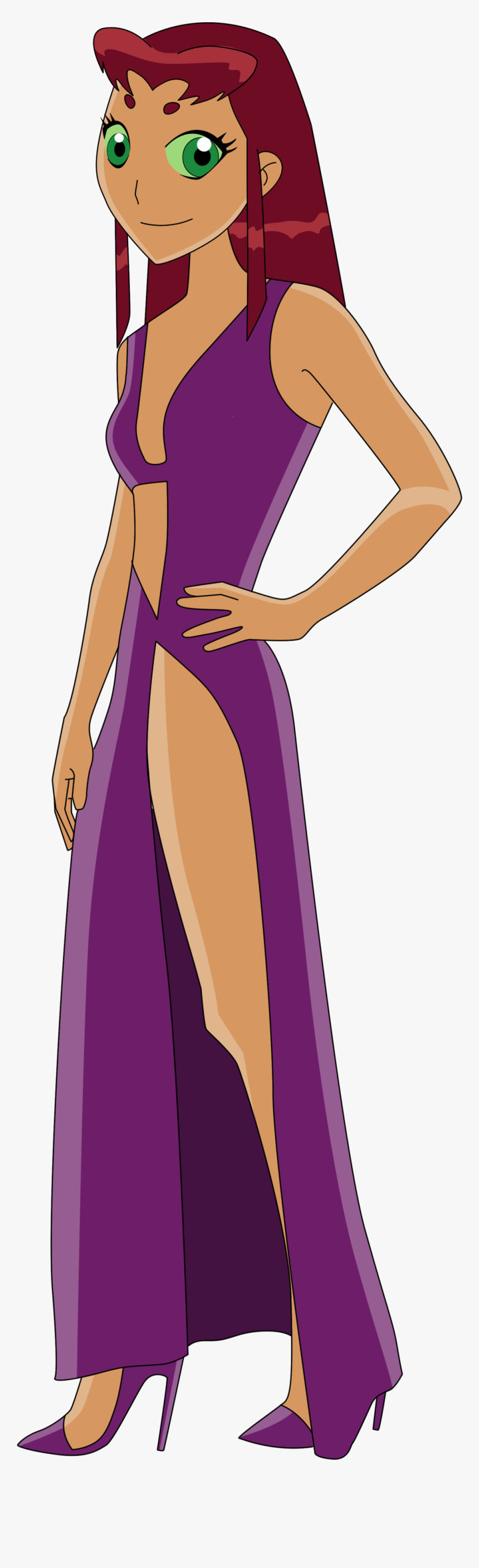 Clip Art Black And White Library Starfire Drawing Sketch - Gown, HD Png Download