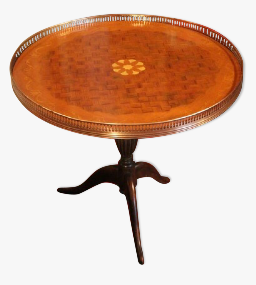 A Pedestal Coffee Table With A Decoration Marked On - Coffee Table, HD Png Download