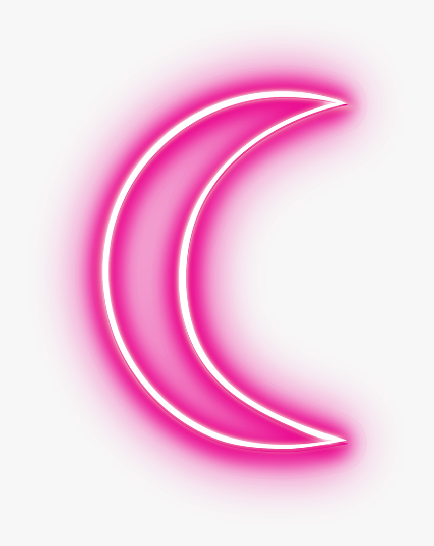 Neon Moon Ftestickers Stickers Autocollants Smile Pegat - Pink Neon Transparent Background, HD Png Download