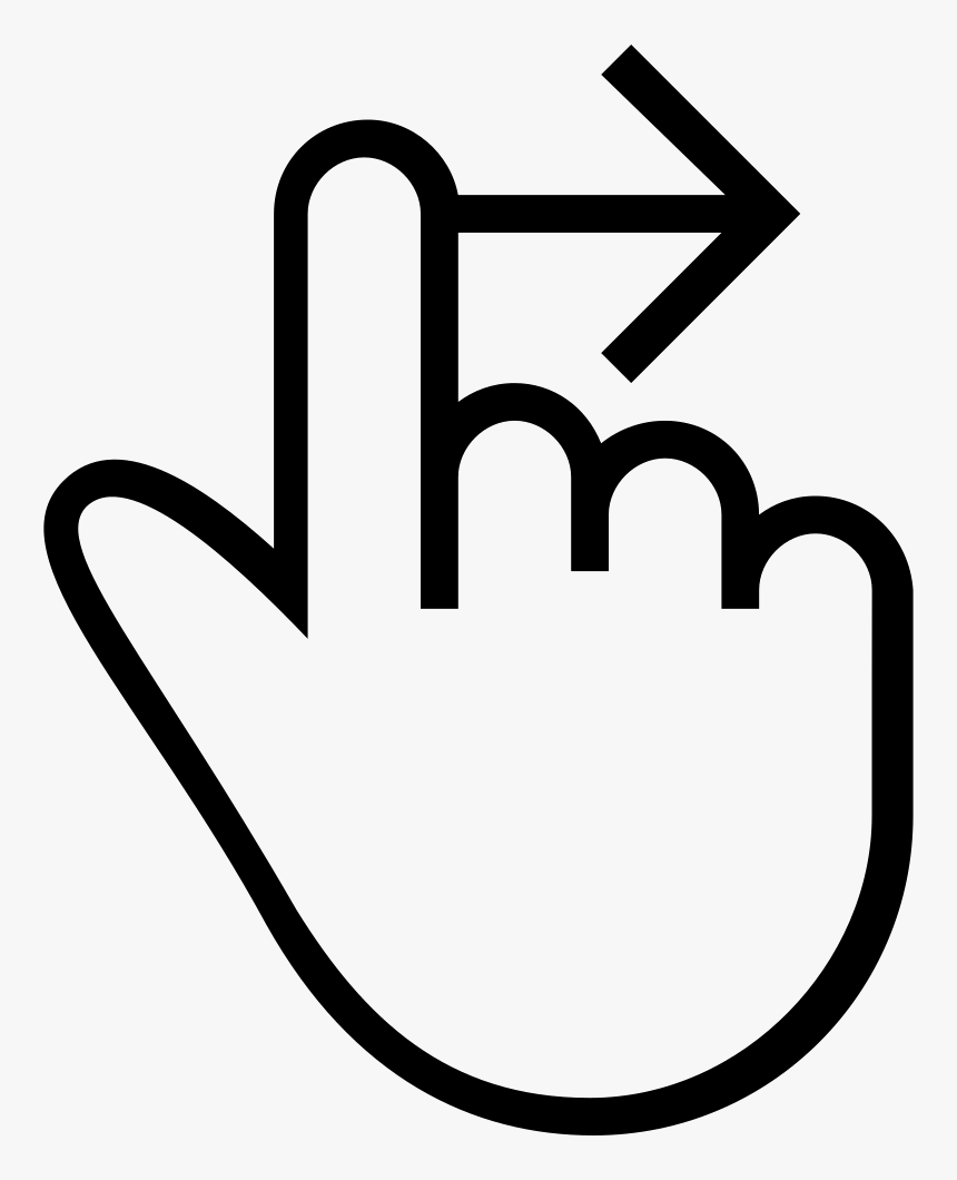 One Finger Swipe Right Gesture Of Hand Stroke Symbol - Finger Swipe Icon Png, Transparent Png