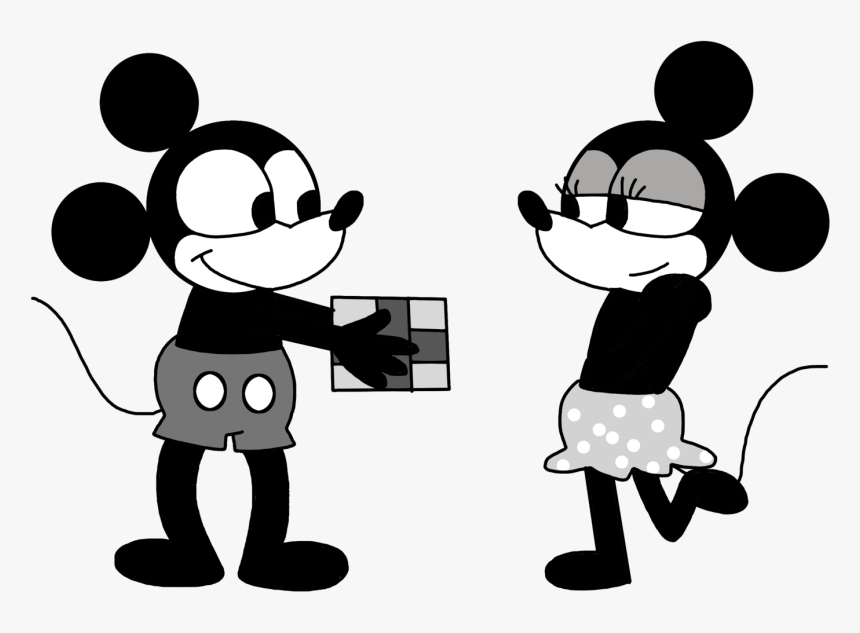 Mickey Drawing Minnie Mouse - Cartoon, HD Png Download