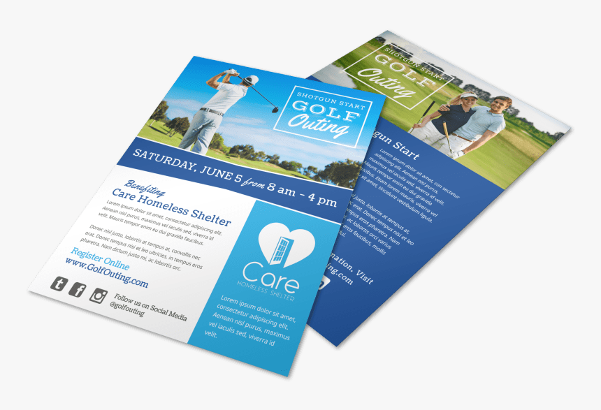 Classic Golf Outing Flyer Template Preview - Flyer, HD Png Download