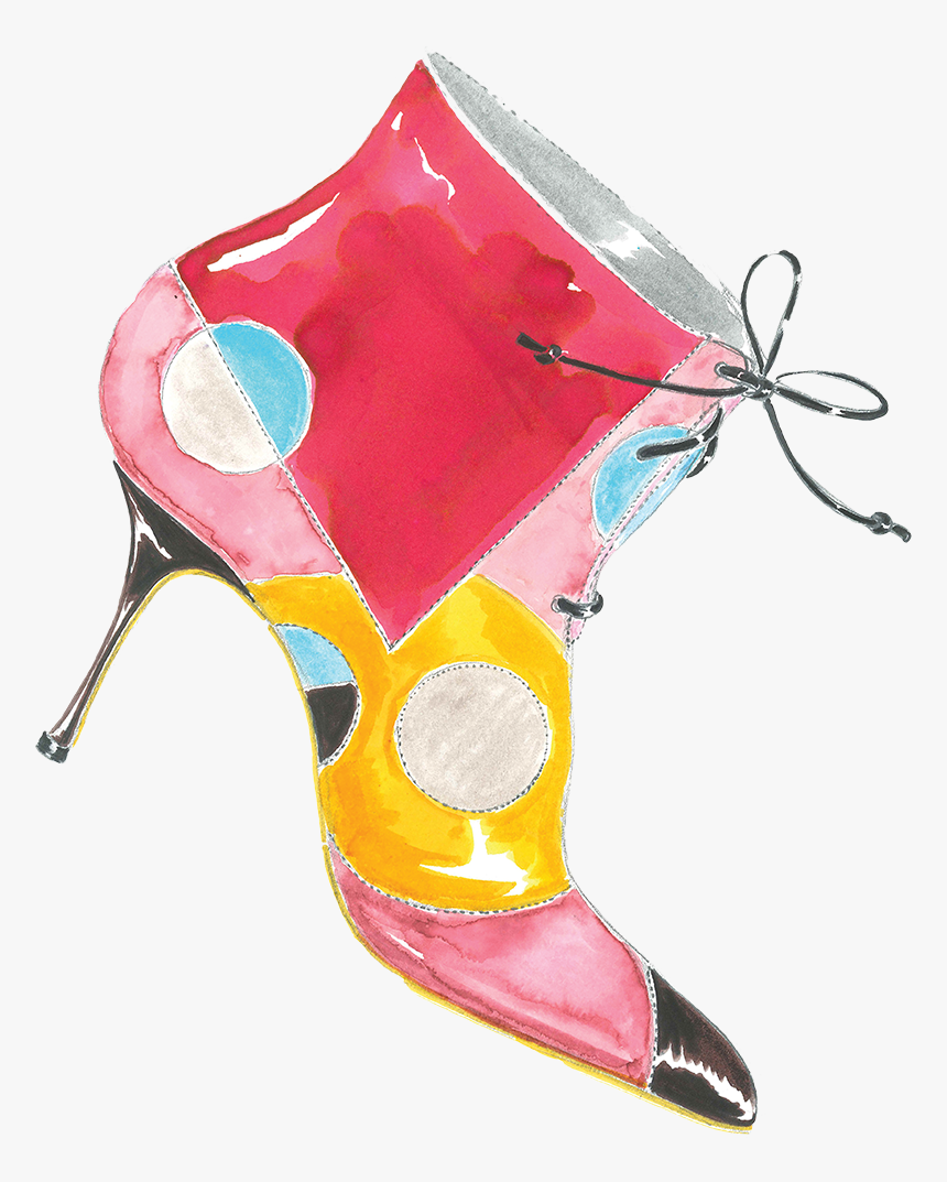 A Watercolour Ink Sketch Of Hilaria, A Light Pink Lace - Basic Pump, HD Png Download