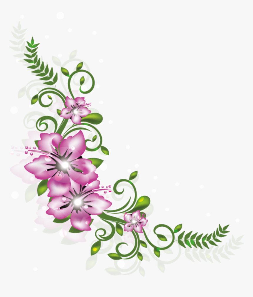#ftestickers #flowers #floraldesign #border #corner - Illustration, HD Png Download