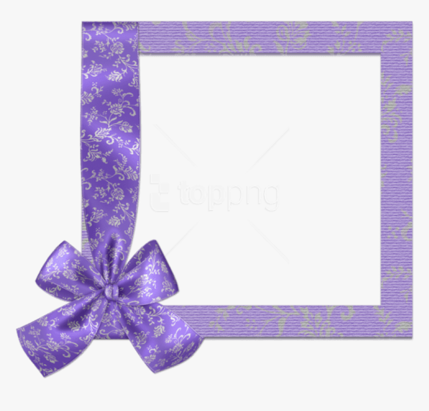 Free Png Cute Purple Png Frame With Bow Background - Cute Purple Frame Png, Transparent Png
