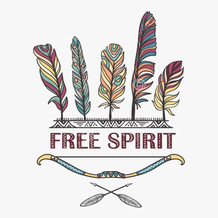 #feather #boho #bohemian #sticker #watercolor #bohofeathers - Feathers And Arrows Free Spirit, HD Png Download