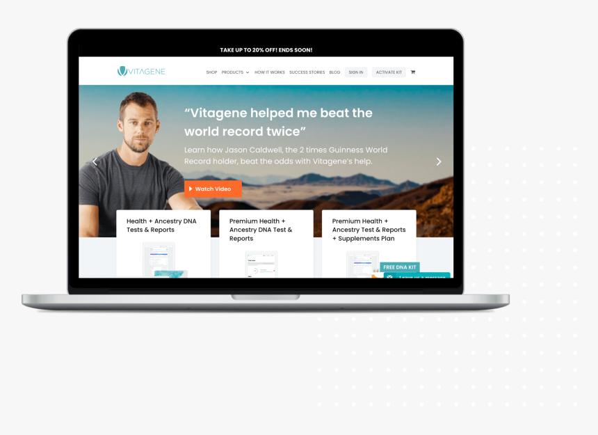 Work Laptop Mockup Vitagene Website - Tablet Computer, HD Png Download