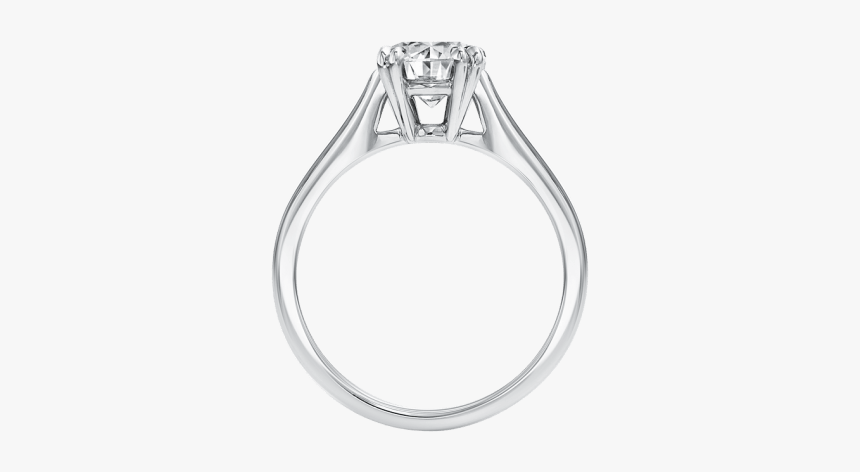 Solitaire系列圆形明亮式切工钻石订婚戒指 - Engagement Ring, HD Png Download