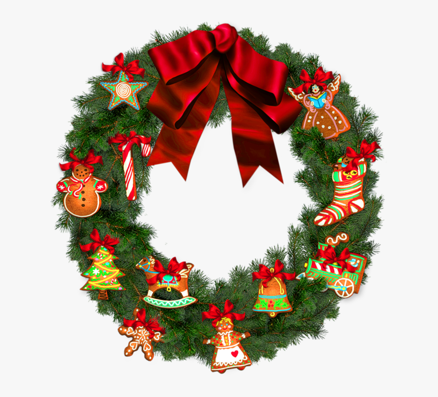 Transparent Background Christmas Wreath Clipart, HD Png Download