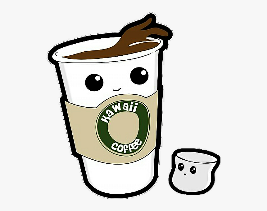 Coffee Cup Marshmallow Drink Kawaii Freetoedit - Kawaii Coffee, HD Png Download